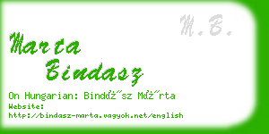 marta bindasz business card